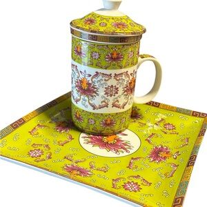 Cost Plus World Market Ceramic Mug and Saucer Set